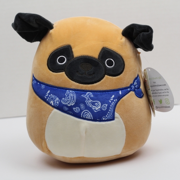Squishmallows 2021 8" Prince the Pug with Bandana - Picture 2 of 12